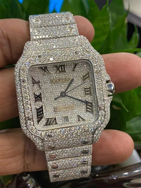 mens diamond cartier watch|cartier diamond watch men's silver.